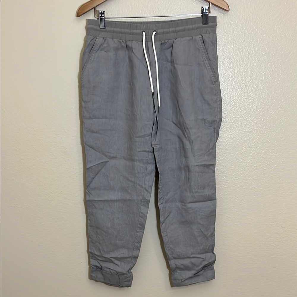 Athleta Gray Casual Linen Ankle Pants